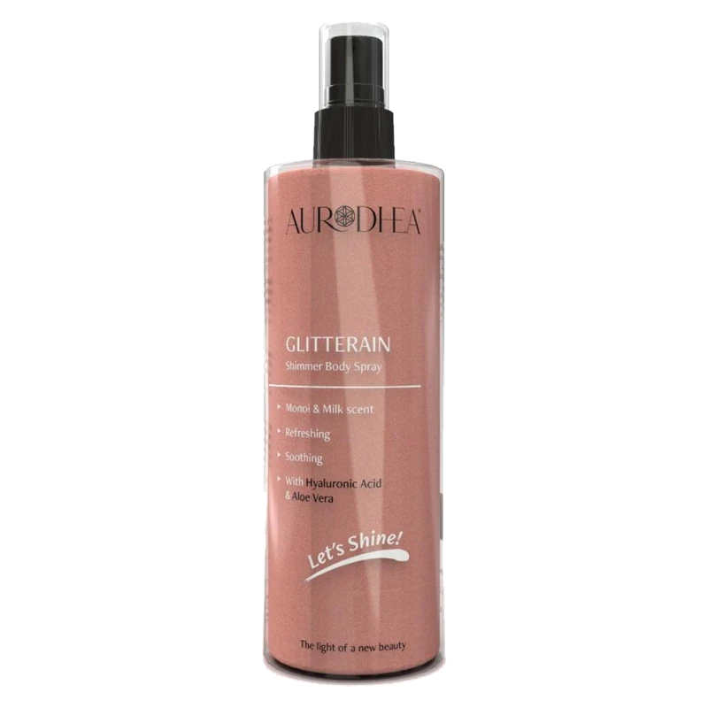 Aurodhea Glitterain – Golden Shimmer Body Spray mit Hyaluronsäure & Aloe Vera