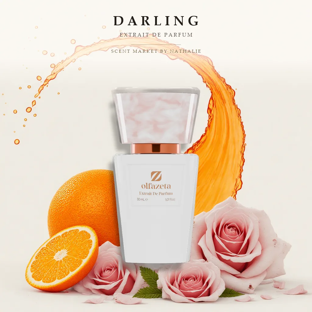 Darling – Flakon mit den Zutaten seiner Duftnoten