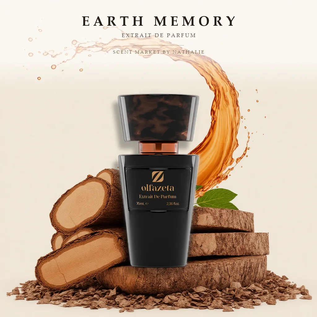 Earth Memory – Flakon mit den Zutaten seiner Duftnoten