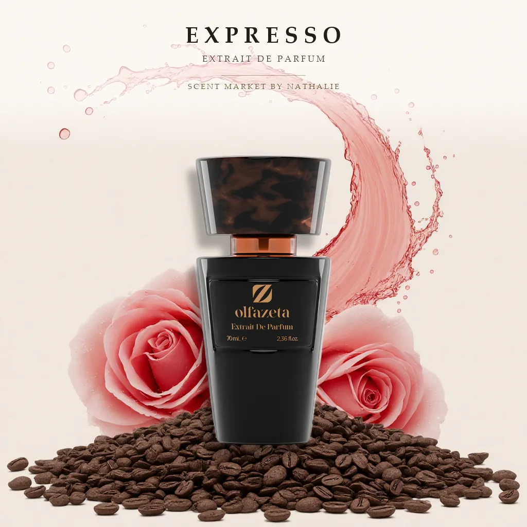 Expresso – Flakon mit den Zutaten seiner Duftnoten