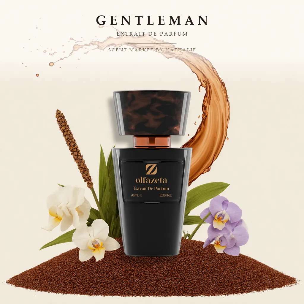 Gentleman – Flakon mit den Zutaten seiner Duftnoten