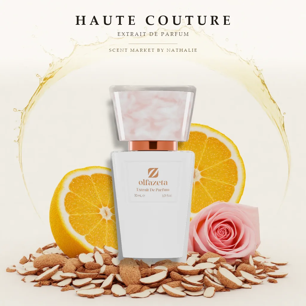 Haute Couture – Flakon mit den Zutaten seiner Duftnoten