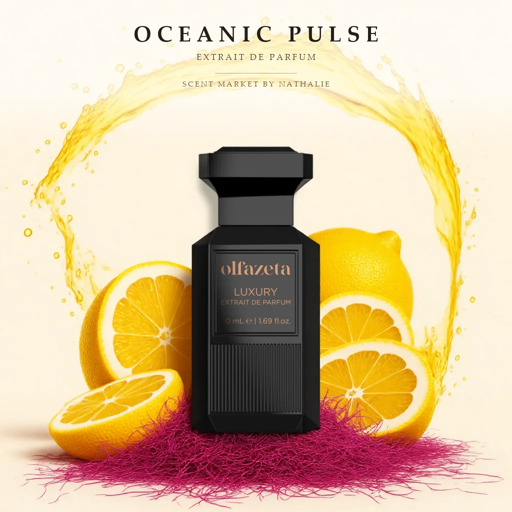 Oceanic Pulse – Flakon mit den Zutaten seiner Duftnoten
