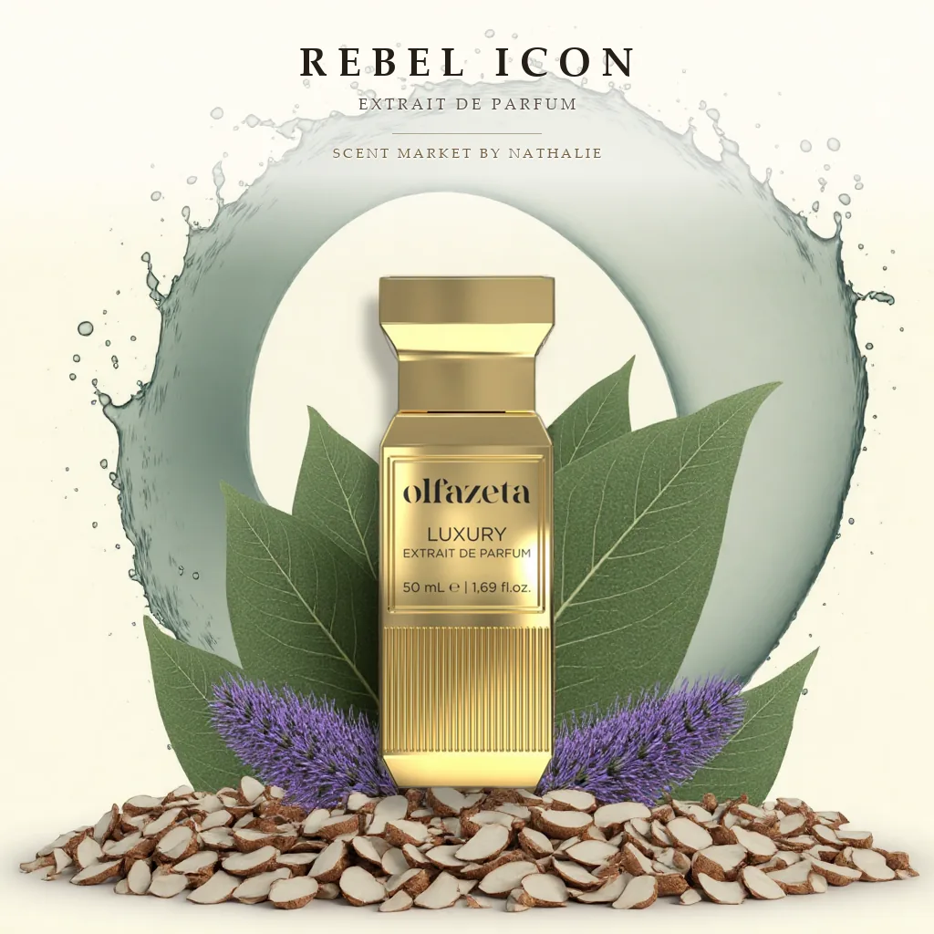 Rebel Icon – Flakon mit den Zutaten seiner Duftnoten