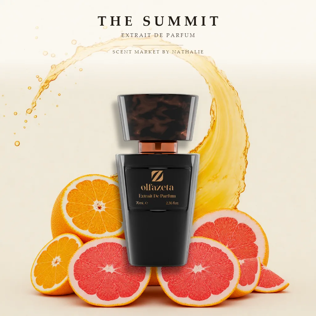 The Summit – Flakon mit den Zutaten seiner Duftnoten