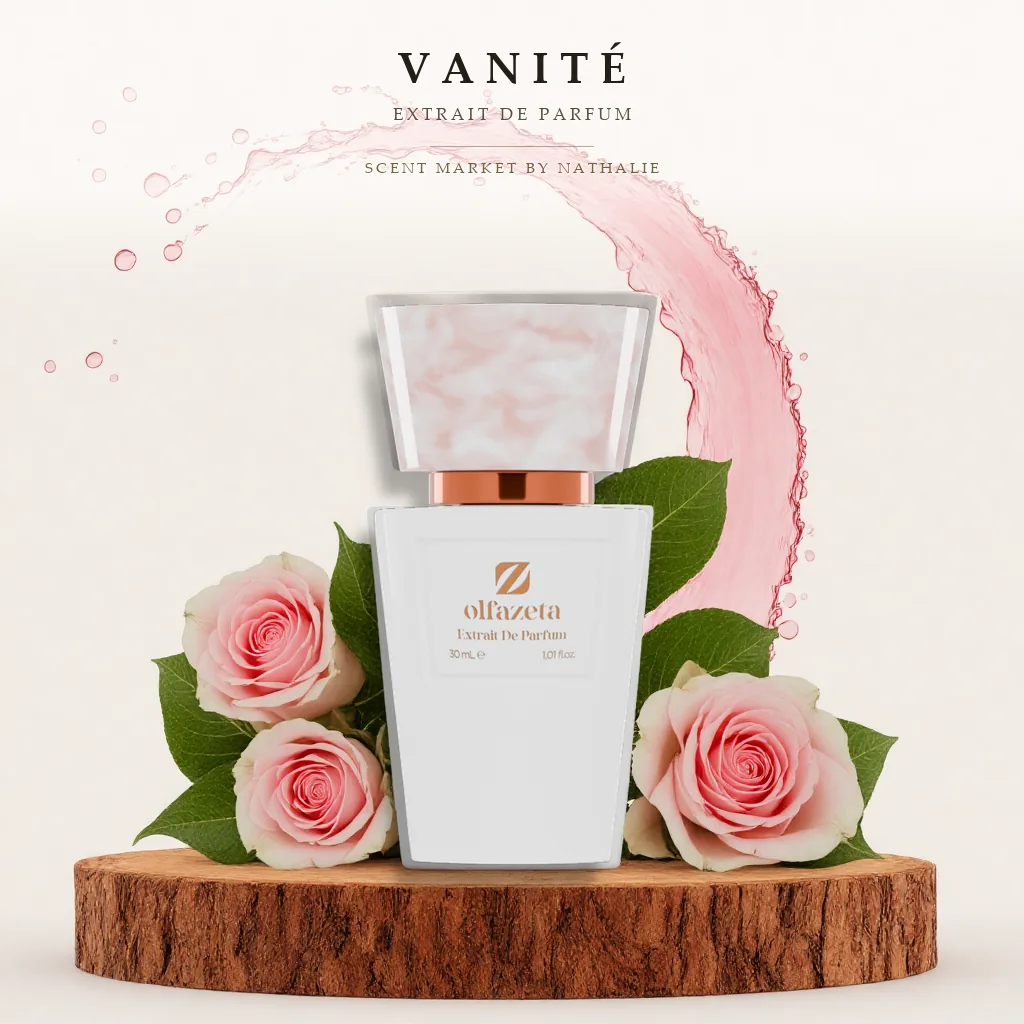 Vanité – Flakon mit den Zutaten seiner Duftnoten