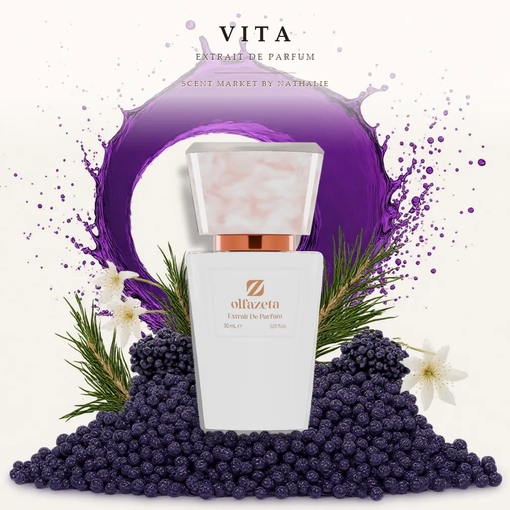 Vita – Flakon mit den Zutaten seiner Duftnoten
