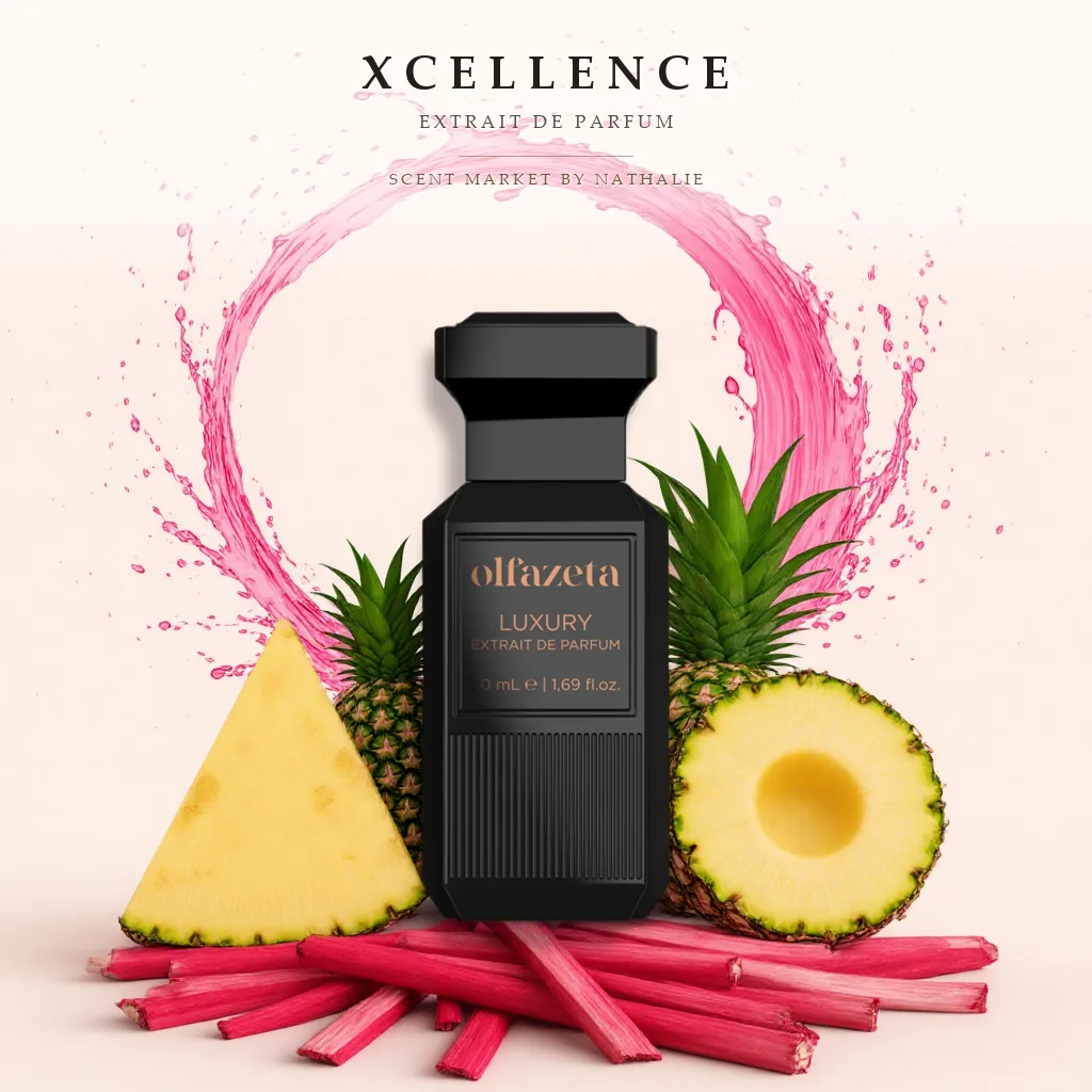 Xcellence – Flakon mit den Zutaten seiner Duftnoten